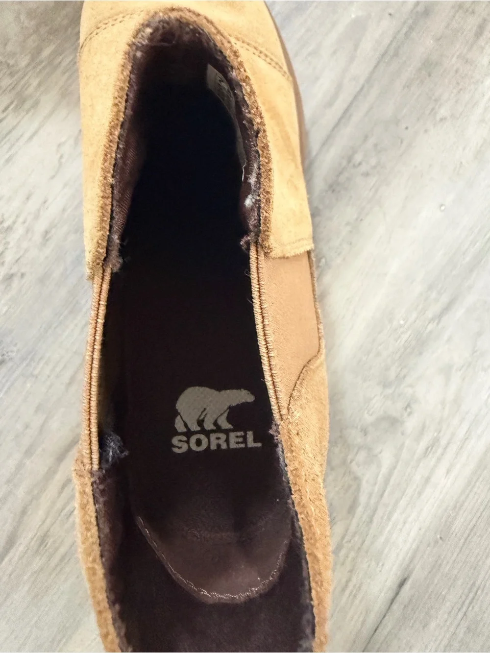 Sorel Camel Suede Chelsea Wedge Ankle Boots Size 7.5